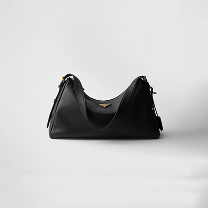 prada aimee large grained calfskin hobo shoulder bag #bc228